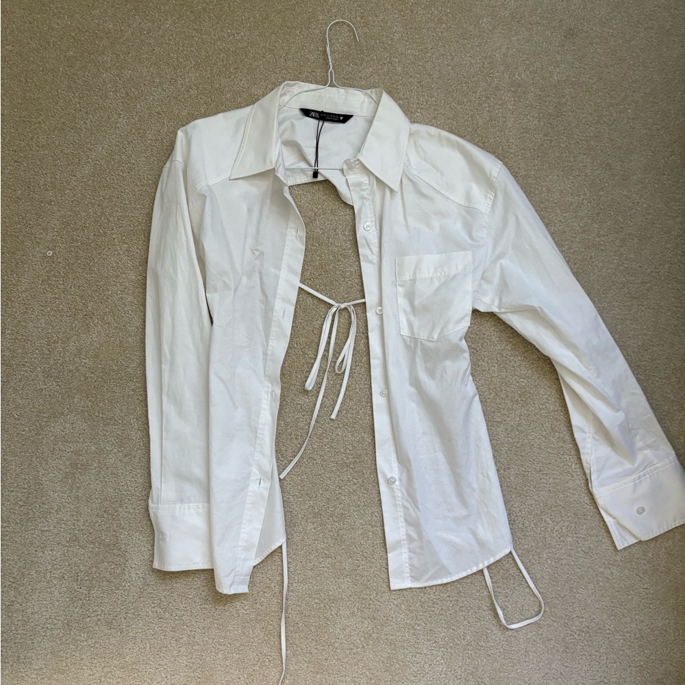 Zara Classic White Collared Shirt